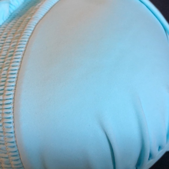 Salt + Cove SKY BLUE Smocked Triangle Bikini Swim Top, US D/DD - Picture 4 of 4